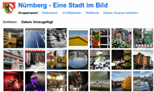 Screenshot der Flickr-Gruppe "Nürnberg - Eine Stadt im Bild"