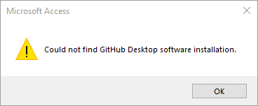 Access-Fehlermeldung: GitHub Desktop Software