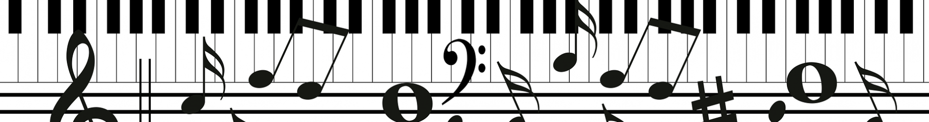 Klaviertasten und Noten (durcheinander)